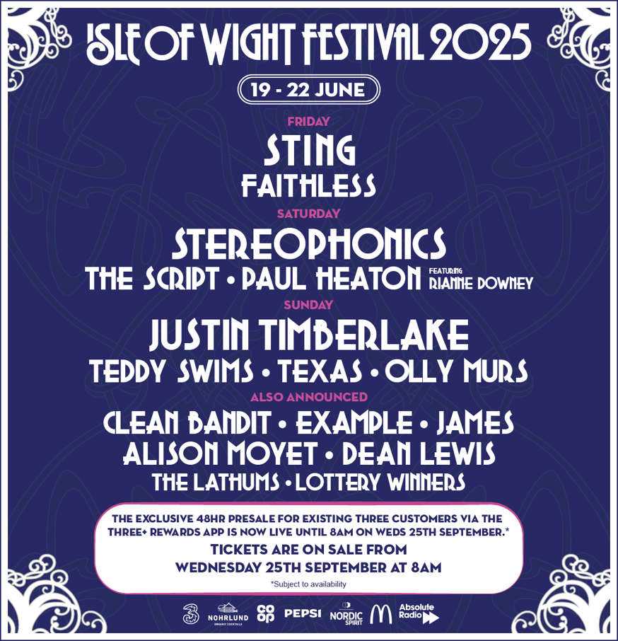 Isle of Wight festival line up